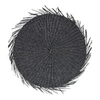 Lot de 6 sets de table ronds surdimensionnés en jonc de mer, tapis de table classiques tressés écologiques, dessous de verre résistants à la chaleur pour restaurants et hôtels