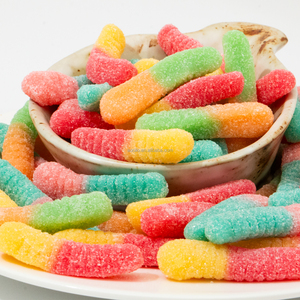Oem/ODM nhà máy bán buôn số lượng lớn chua ngọt Gummy Worm trái cây Hương vị mềm Chewy kẹo bánh kẹo trong túi bao bì - Product Image 1