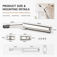 Kit complet de charnières de levage et de maintien pour armoires, avec fonction d'arrêt libre et support de couvercle réglable, pour portes de cuisine suspendues et armoires de bureau