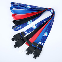 Cordons de sécurité personnalisés en polyester avec logo imprimé sur mesure, porte-badge rétractable et porte-carte d'identité