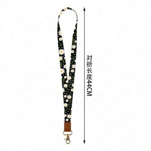 Cactus Peony Flower Floral <b>Polyester</b> Wrist Strap Thickened Leopard Print ID <b>Lanyard</b> Mobile Phone Rope - Product Image 4