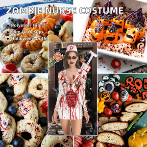 <span class=keywords><strong>Disfraz</strong></span> de <span class=keywords><strong>Enfermera</strong></span> <span class=keywords><strong>Zombie</strong></span> de Terror para Halloween, Vestido Corto Sexy Ajustado, Disfraces de TV y Películas para Mujer - Product Image 2