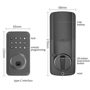 Cerradura de seguridad digital electrónica inalámbrica sin llave de China al por mayor cerradura de puerta de aluminio inteligente avanzada <span class=keywords><strong>barata</strong></span> Contraseña de hoteles - Product Image 6