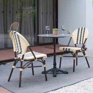 Outdoor Rattan Bistro Garden Set Patio <b>Table</b> and Chairs French Style <b>Balcony</b> Dining Furniture - Product Image 3