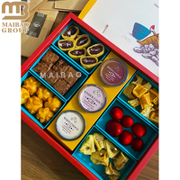 Boîte en papier pour traiteur, emballage alimentaire en gros, pour thé de l'après-midi, bonbons, fruits arabes, chocolat, biscuits, plateau de desserts avec séparateurs