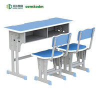 Chaises de bureau doubles à double colonne en métal pour les élèves du primaire et du secondaire, les salles de classe et les centres de tutorat - Durables