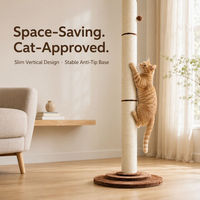 Griffoir pour chat en sisal naturel, arbre à chat avec base anti-basculement lestée, trois tailles disponibles pour chats d'intérieur