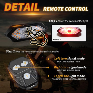 Wireless Turn Signal Bike Tail Light Remote Control Bick Tail Light USB LED Waterproof Lamp for MTB Road Bike Safety Cycling - Product Image 2