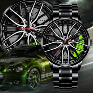 2022 Men's new cross-border hot christmas style quartz luxury rotating sports car wheel luminous business watch MW02
