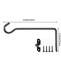 UIYICIL 4 Peças/Caixa Ganchos de Metal para Plantas de Parede e Teto - Suportes de 9,4 Polegadas para Cestas de Flores, Comedouros de Pássaros e Decoração Externa