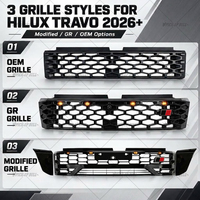 Grille de pare-chocs avant ABS GR pour Hilux Travo 2026 GR Sport Style Noir avec feux LED Accessoires de voiture