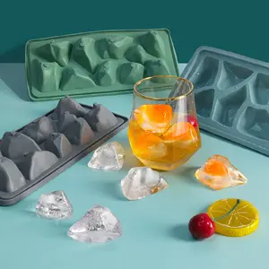 Irregular Stones Ice Mold Geometric Ice Cubes Mold Reusable Easy Release Whiskey Ice Ball Mold