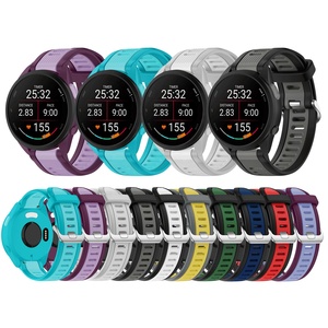 Bracelet en silicone texturé bicolore pour Garmin <span class=keywords><strong>Forerunner</strong></span> 165 <span class=keywords><strong>55</strong></span> 245 Vivoactive 5 3 20 22 mm, bracelet à libération rapide - Product Image 1