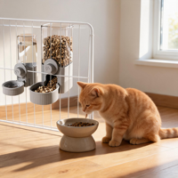 Distributeur de nourriture semi-automatique suspendu pour animaux de compagnie, en PP de qualité alimentaire, à gravité, anti-déversement, alimentation automatique, facile à nettoyer pour animaux.