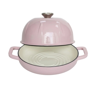 Cloche à pain commerciale en fonte émaillée rose, ustensile de cuisson émaillé avec couvercle bombé pour boulangerie et achats en gros - Product Image 3