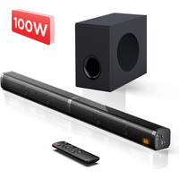 SAMTRONIC Barre de son détachable 2.1 canaux 120W avec caisson de basses, système de son surround sans fil pour téléviseur, télécommande incluse