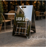 Panneau publicitaire pliable double face en forme de A, robuste, avec glissière latérale, pour l'affichage d'affiches publicitaires