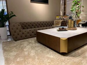 Mesa de <span class=keywords><strong>Centro</strong></span> Moderna de Estilo Simple con Tapa de Mármol Blanco, Muebles de Sala de Estar, Mesa de Té - Product Image 2