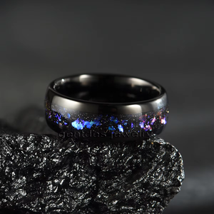 Gentdes JewelryファッションタングステンギャラクシーリングウェディングバンドDainty Violet Arenaceous Stone Inlay Engagement <span class=keywords><strong>Rings</strong></span>ジュエリー - Product Image 6