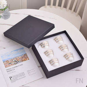 Vente en gros de 6 tasses en porcelaine de style nordique de luxe pour cadeau de Noël - Product Image 5