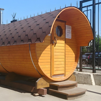 Sauna rond de jardin, structure en bois de sapin imperméable, cabane à vapeur sèche traditionnelle pour le loisir