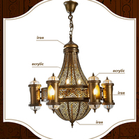 Lampe islamique personnalisée de grande taille pour l'intérieur, mosquée, restaurant, salle à manger, lustre LED pour mosquée