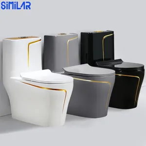 Toilettes SIMILAIRES Fournisseurs de toilettes chinoises Siphon Gold Line Toilettes pour salle de bain