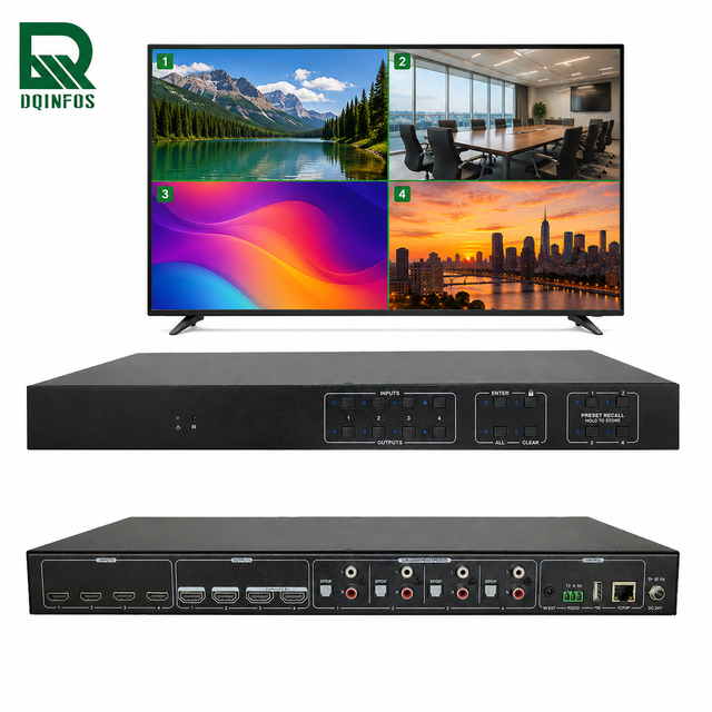 4x4 H DMI Matrix Switcher With EDID Management HDCP Processing Function 4K HDCP2.3 Compliant for Retail Store AV Display System