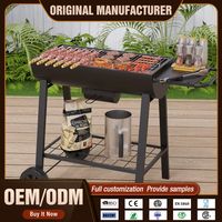 Barbecue au charbon de bois portable moderne de qualité supérieure pour l'extérieur avec structure en acier thermolaqué – Le réchaud de cuisson le plus vendu