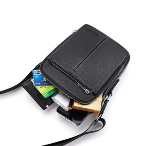 <span class=keywords><strong>2022</strong></span> hommes personnalisé affaires rétro en cuir sac de messager en cuir véritable doux décontracté extérieur noir sac à bandoulière pour le travail - Product Image 3