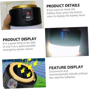 Linternas Solares LED al por Mayor, Lámpara de Camping, Foco, Linterna Recargable OEM, Bombilla Portátil Colgante, 80 SMD IP65 - Product Image 5