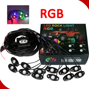 Bộ Đèn <span class=keywords><strong>LED</strong></span> Rock 4Pods 6pod 8Pods 12 Pods RGB Đèn Đá Một Màu <span class=keywords><strong>12V</strong></span> - Product Image 1