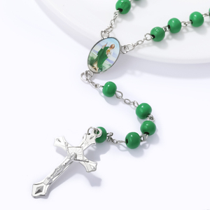 <span class=keywords><strong>El</strong></span> más nuevo collar de <span class=keywords><strong>Rosario</strong></span> de San Juda Chapado en plata, <span class=keywords><strong>Rosario</strong></span> de cuentas de madera de San Judas para <span class=keywords><strong>la</strong></span> Santa Cruz religiosa cristiana católica - Product Image 4