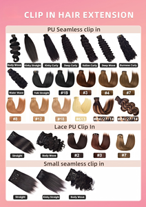 Extensiones de Cabello Humano con Clip, Textura Yaki, 7 Piezas, 120g, Doble Trama, Color Negro Natural, Cabello Remy - Product Image 3