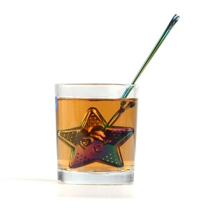 Riutilizzabile Forma di Stella di Titanio Placcato All'ingrosso In Acciaio Inox Infusi di Tè con il Sorriso - Product Image 6