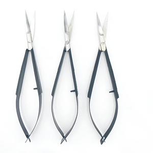 Hot Sale Eye Brow Professional Micro Scissors 4.5" Straight Castroviejo <b>Stitch</b> Cutting Embroidery Spring Action extra sharp - Product Image 3