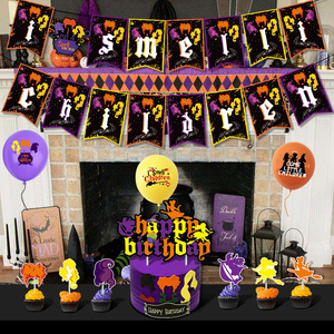 Decoraciones para Fiesta de Hocus Pocus, Decoración para Fiesta con Pancarta de <span class=keywords><strong>Feliz</strong></span> <span class=keywords><strong>Cumpleaños</strong></span>, Adornos para Cupcakes, Suministros para Decoración de Fiestas en Casa - Product Image 3