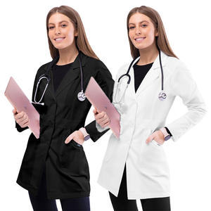 Meilleure vente de blouse de laboratoire tissée de 32 pouces pour femmes, ensembles de gommage pratiques avec uniformes hospitaliers sur mesure dotés de poches pratiques - Product Image 1
