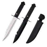 Couteau droit de survie en plein air portable, couteau en acier inoxydable à haute dureté, housse personnalisée OEM pour la chasse et le camping