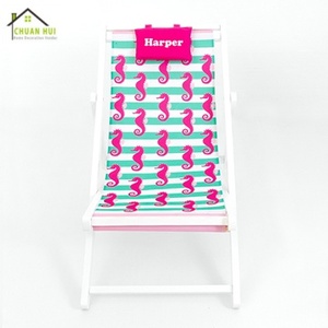 Chaise longue portable pour enfants en bois de hêtre respirant et tissu Oxford, idéale pour la terrasse, le camping, le parc et l'hôtel, utilisation en extérieur - Product Image 2