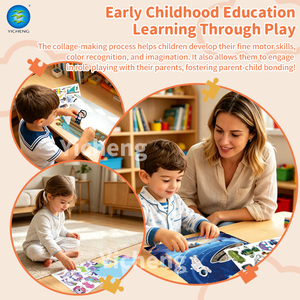 <span class=keywords><strong>Jeu</strong></span> de puzzle magnétique 2-en-1 pour enfants : <span class=keywords><strong>jeu</strong></span> éducatif avec tableau de dessin et ensemble d'autocollants magnétiques pour l'apprentissage précoce - Product Image 6