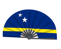 Éventail pliant en bambou imprimé sur mesure 2025, motif art populaire, drapeau national de Cuba peint à la main, idéal pour les souvenirs