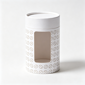 Boîte cylindrique en kraft durable avec fenêtre de visualisation, logo personnalisé pour l'emballage quotidien des grains de café et la protection contre l'humidité - Product Image 5