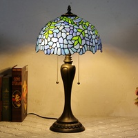 Lámpara de Ventana LED de 12 Pulgadas con Pantalla de Vidrio Estilo Wisteria, Alimentación por CA, Base de Resina, 2700K, Simple y Flexible