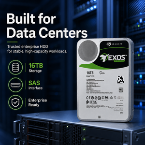 For Exos ST16000NM004J 16TB Enterprise Helium HDD, 3.5" SAS 12Gb/s Dual Port 7200RPM CMR Server <b>Hard</b> Disk <b>Drive</b> Genuine Seagate - Product Image 4