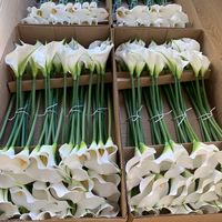 Fleurs artificielles en PU de haute qualité, effet toucher réel, lys calla blancs pour mariage, fête, décoration de la maison, centre de table