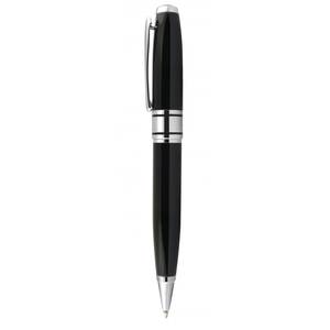 Stylo bille en métal noir brillant avec logo personnalisé (largeurs d'écriture 0,5 mm, 0,7 mm, 1,0 mm) - Product Image 2