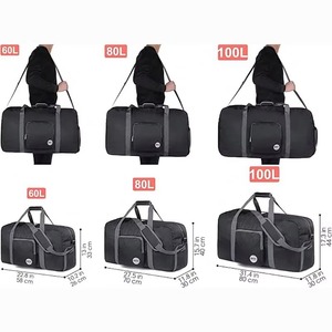 Free Sample <b>Waterproof</b> Foldable Polyester Mens Duffle-<b>bag</b> <b>Gym</b> Sport Weekender Overnight Black Duffle <b>Bag</b> - Product Image 5