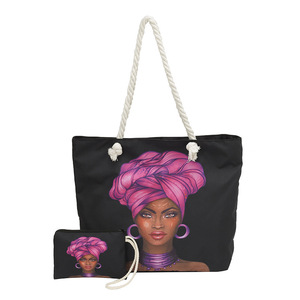 <span class=keywords><strong>Sac</strong></span> fourre-tout en toile noire grande capacité pour femme, couleur unie, avec fermeture éclair, <span class=keywords><strong>sac</strong></span> à bandoulière tressé portable – Cool Art - Product Image 1