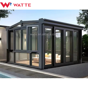 Bon marché Prix Aluminium Métal Cadre Serre Sun Room Kits Panneaux de verre Extension Maison <span class=keywords><strong>Abri</strong></span> Sunroom à vendre - Product Image 3
